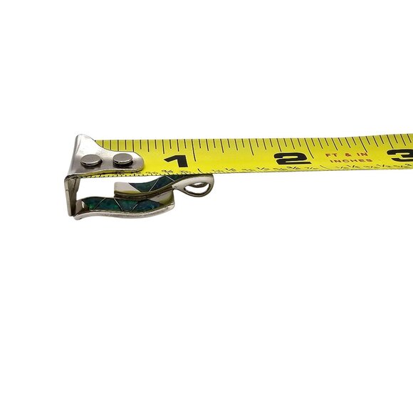 Sterling Silver Pendant With Crushed Synthetic Opal Inlay - Picture 7 of 13